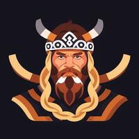 ai généré viking joueur logo avatar agrafe art icône autocollant décoration Facile Contexte photo