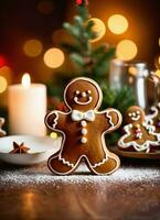 photo de le Noël pain de charabia homme biscuits ai généré