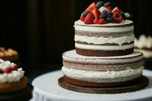 ai généré mariage gâteau. pro photo