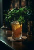 une rafraîchissant cocktail séance sur une table ai généré photo