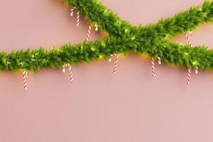 guirlandes de noël avec des bonbons accrochés photo