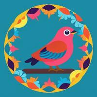 ai généré coloré oiseau logo avatar agrafe art icône autocollant décoration Facile Contexte photo