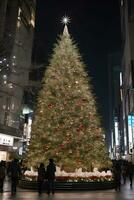 Noël arbre dans tokyo avec magnifique nuit lumière. photo