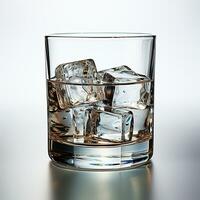 ai généré Vodka dans une verre avec la glace - ai généré image photo
