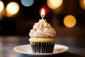 ai généré petit gâteau anniversaire. pro photo