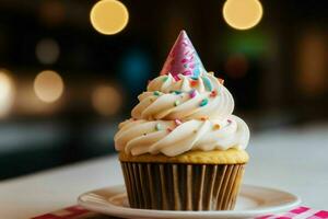 ai généré petit gâteau anniversaire. pro photo