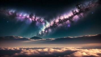 coloré espace galaxie nuage nébuleuse. stary nuit cosmos. univers science astronome. ai généré photo