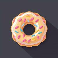 ai généré Donut logo avatar agrafe art icône autocollant décoration Facile Contexte photo