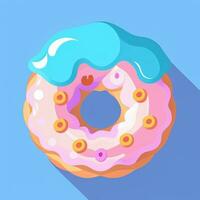 ai généré Donut logo avatar agrafe art icône autocollant décoration Facile Contexte photo