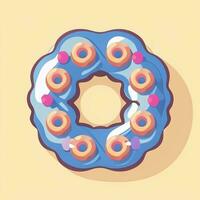 ai généré Donut logo avatar agrafe art icône autocollant décoration Facile Contexte photo