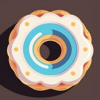 ai généré Donut logo avatar agrafe art icône autocollant décoration Facile Contexte photo