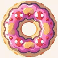 ai généré Donut logo avatar agrafe art icône autocollant décoration Facile Contexte photo