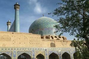 Détail de l'architecture islamique persane de la mosquée de l'imam à Ispahan Ispahan Iran photo