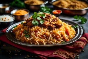 Indien biryani - biryani - Indien nourriture - Indien cuisine - Indiana. généré par ai photo