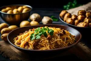 Indien nourriture recettes pour le semaine. généré par ai photo