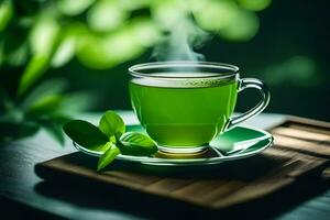 vert thé est une génial façon à avoir votre du quotidien dose de antioxydants. généré par ai photo