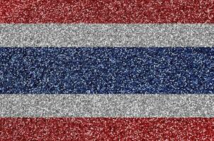 Thaïlande drapeau représenté sur beaucoup petit brillant paillettes. coloré Festival Contexte pour fête photo