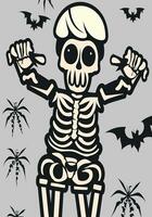 ai généré Halloween squelette effrayer et partager photo