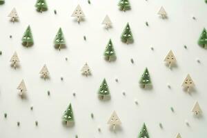 ai généré une groupe de Noël des arbres fabriqué en dehors de popsicle des bâtons photo