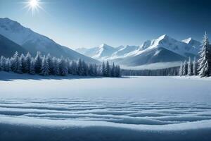 ai généré hiver paysage détaillé neige la glace ai génératif photo