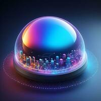 ai généré iot La technologie futuriste sphère Contexte ai génératif photo