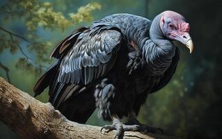 ai génératif dinde vautour oiseau sur Naturel environnement photo