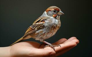 ai génératif mignonne moineau oiseau sur Naturel environnement photo