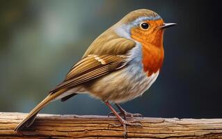 ai génératif mignonne Robin oiseau sur Naturel environnement photo