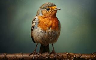 ai génératif mignonne Robin oiseau sur Naturel environnement photo