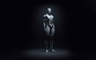 ai généré robot permanent plein corps moderne La technologie de artificiel intelligence ai robot industrie photo