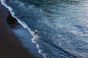 magnifique seul sensuel fille sur le plage photo