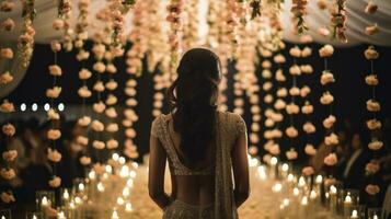 le enchanté lueur de un Indien mariage. génératif ai photo