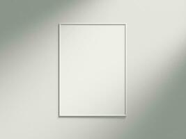 minimal image affiche Cadre maquette sur blanc fond d'écran avec lumière du soleil photo