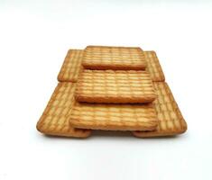 empiler de beurre des biscuits sur blanc Contexte photo