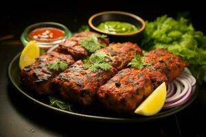 juteux embroché chercher kababs une l'eau à la bouche mélange de épices et grillé la bonté ai généré photo