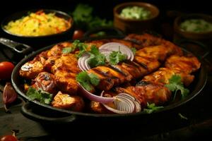 juteux embroché chercher kababs une l'eau à la bouche mélange de épices et grillé la bonté ai généré photo