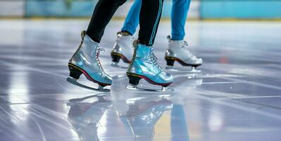 ai généré de fête la glace patinage une hiver joie cette capture le Noël esprit ai généré photo