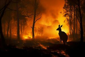 incendies forêt Feu engloutit les bois Feu se répand sauvagement ai généré photo