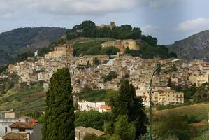 Calatafimi vue de la ville, Sicile, Italie photo