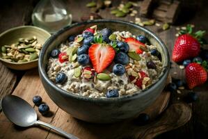 chia muesli baies. produire ai photo