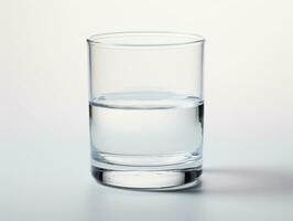 ai généré verre de transparent eau, blanc Contexte photo