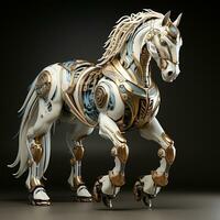 ai généré 3d dessin animé cheval robot photo