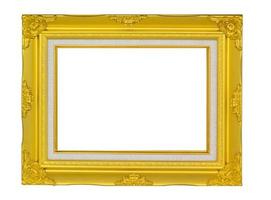 cadre doré antique isolé sur fond blanc photo