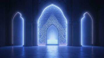 ai généré sans couture arabe mosquée décoratif modèle sur blanc photo