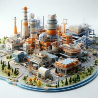 ai généré 3d miniature usine modèle photo