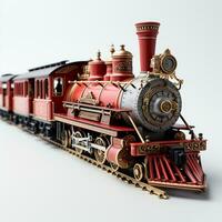 ai généré 3d miniature modèle de une train photo