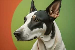 ai généré blanc Labrador retriever chien portrait sur une solide Couleur Contexte. studio tir. génératif ai photo