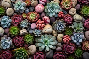 ai généré une sélection de différent les types de plantes succulentes photo