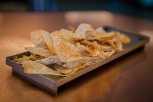 assiette de taro frites photo