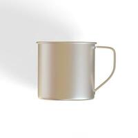 acier des tasses isolé sur blanc Contexte. métal tasse ou aluminium texture haute résolution photo pour maquette collection